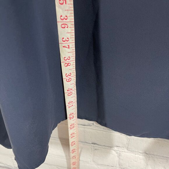 J Jill Wearever Collection Tunic Dress Small Navy Blue Sheer Minimalist Preppy - Picture 11 of 14